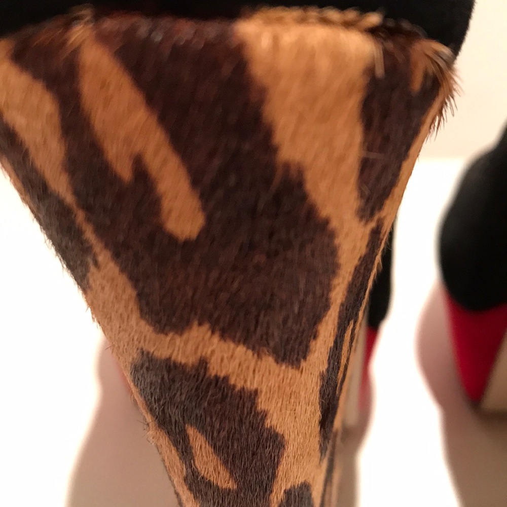 Platform chunky heels. Suede with hair heel (#202) - Picture 2 of 10